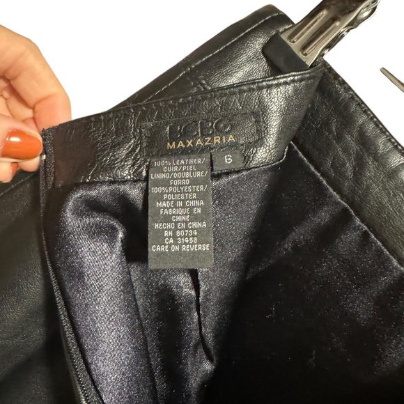 BCBG Max Azria Black 100% leather pencil skirt size 6 - Picture 7 of 9